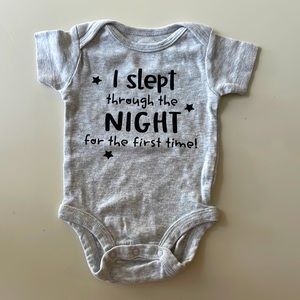 “I slept through the night for the first time!” T-shirt